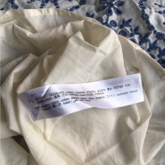 Zara Openwork embroidered floral eyelet Blue and White ruffle sleeves Maxi Dress - Picture 7 of 16